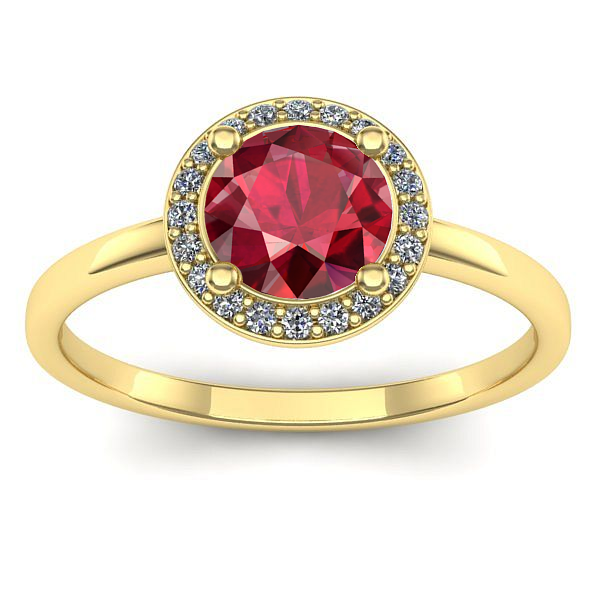 Inel cu rubin rotund