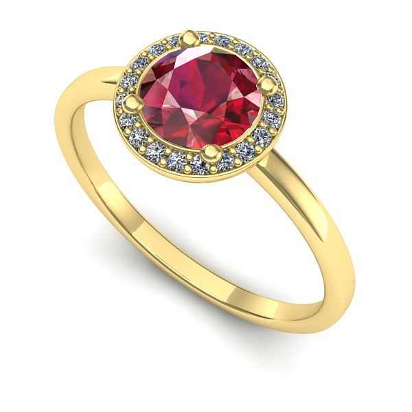 Inel din aur galben cu rubin