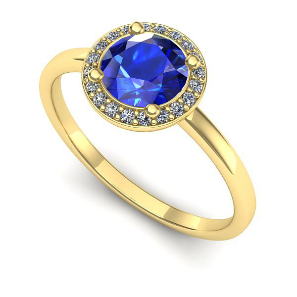 Inel din aur galben cu safir