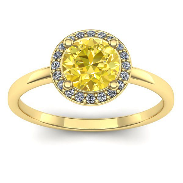 Inel de logodna cu safir galben rotund