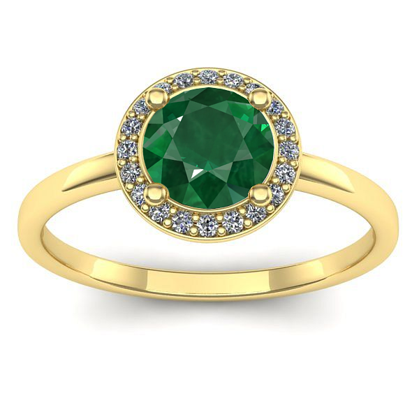 Inel de logodna cu smarald rotund