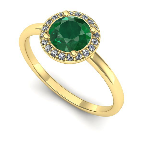 Inel din aur galben cu smarald