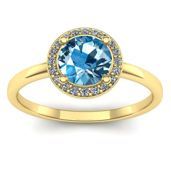Inel logodna cu topaz blue rotund