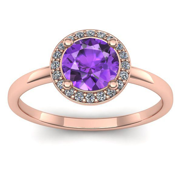 Inel cu ametist rotund