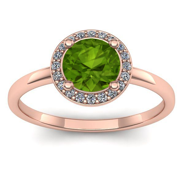 Inel cu peridot rotund