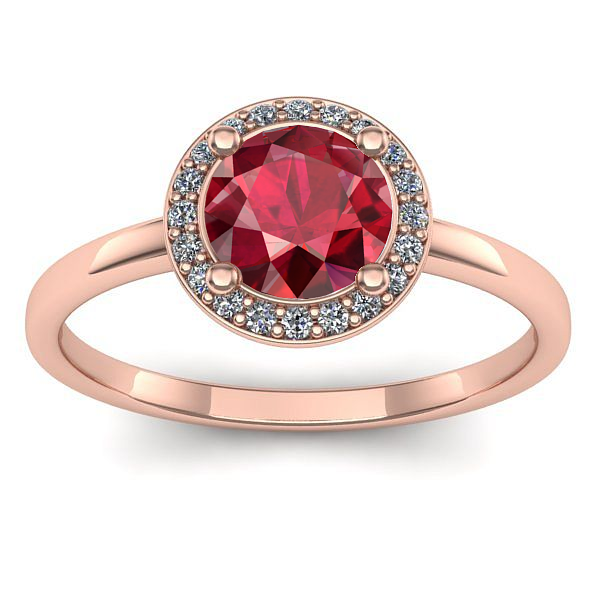 Inel logodna cu rubin rotund