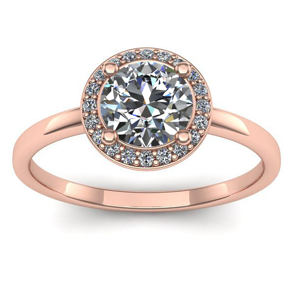 Inel logodna cu safir alb rotund