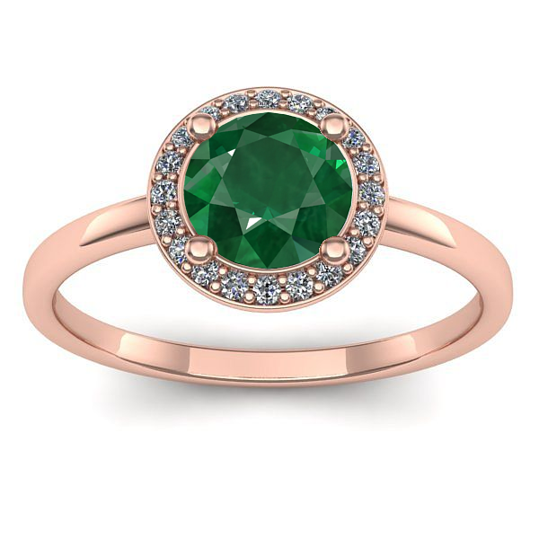 Inel logodna cu smarald rotund