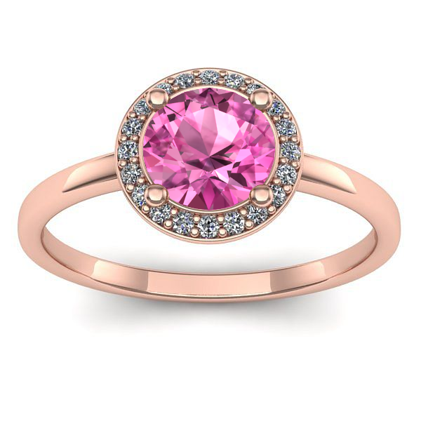 Inel de logodna cu safir roz rotund