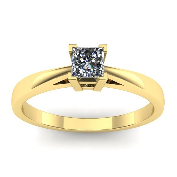 Inel cu diamant patrat