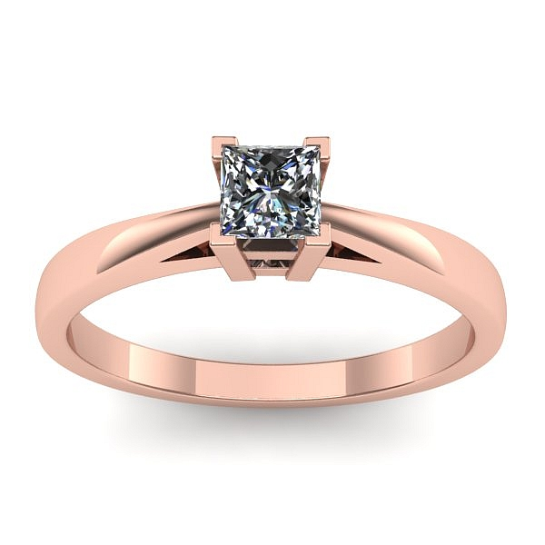 Inel cu diamant patrat