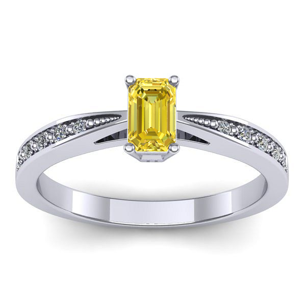 Inel cu safir galben dreptunghiular