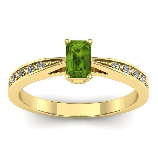 Inel cu peridot dreptunghiular