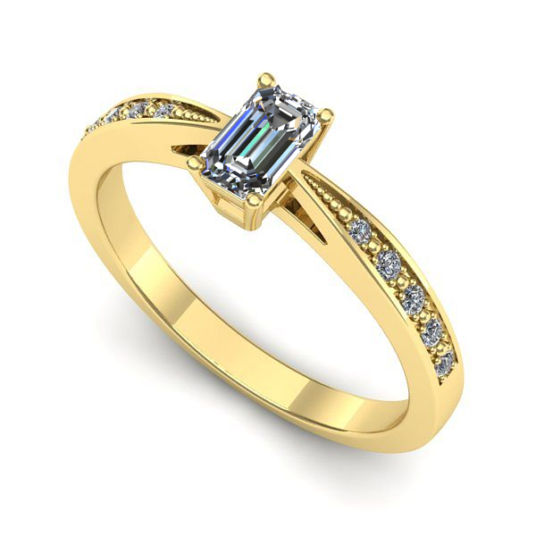 Inel din aur galben cu safir alb