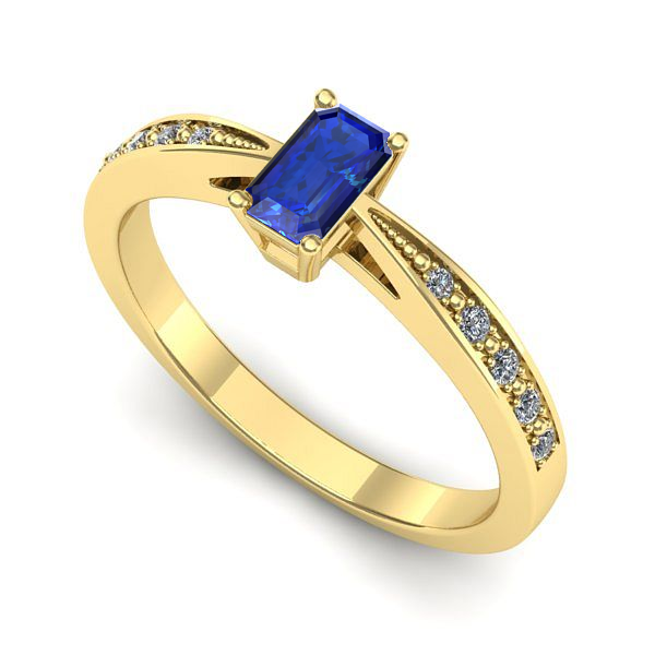 Inel de logodna din aur galben cu safir