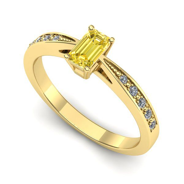 Inel de logodna din aur galben cu safir galben