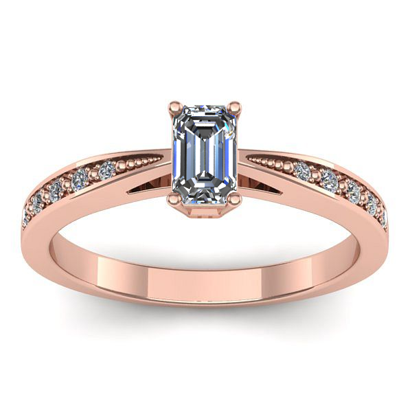 Inel logodna cu safir alb dreptunghiular