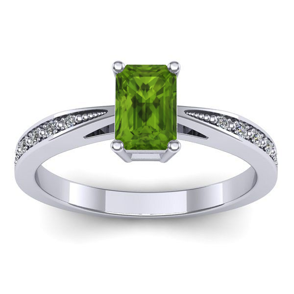 Inel cu peridot dreptunghiular