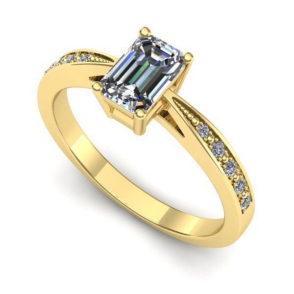 Inel din aur galben cu safir alb