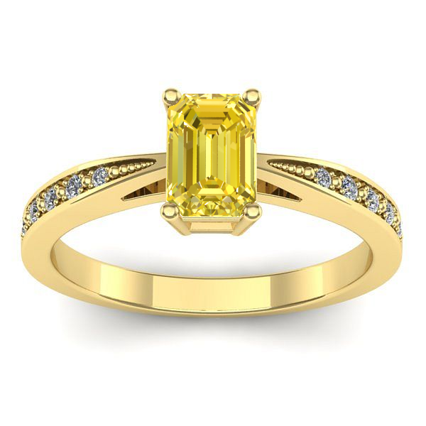 Inel cu safir galben dreptunghiular