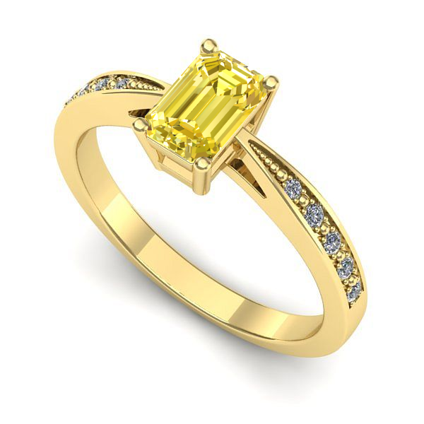 Inel de logodna din aur galben cu safir galben