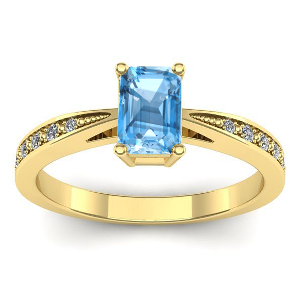 Inel cu topaz blue dreptunghiular