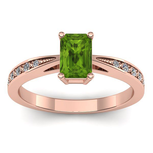 Inel cu peridot dreptunghiular