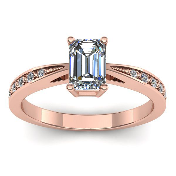 Inel logodna cu safir alb dreptunghiular