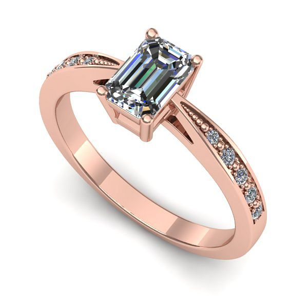 Inel din aur roz cu safir alb