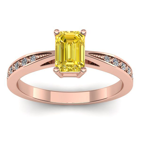 Inel cu safir galben dreptunghiular