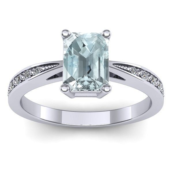 Inel cu aquamarin dreptunghiular