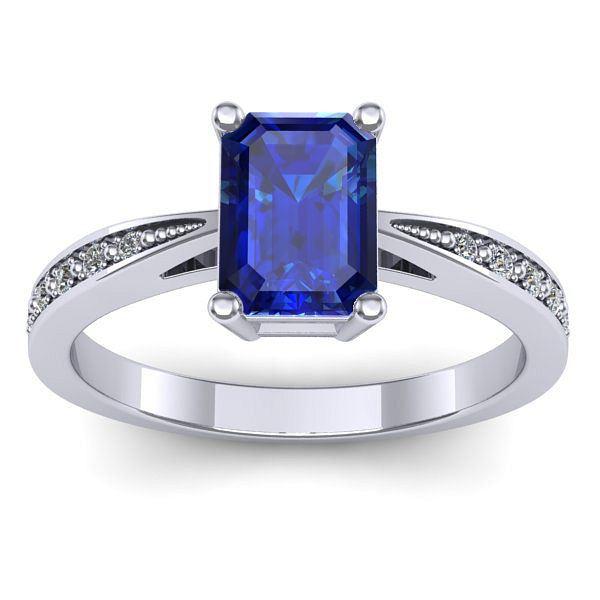 Inel cu safir dreptunghiular