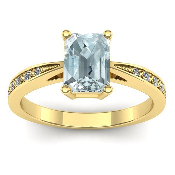 Inel cu aquamarin dreptunghiular