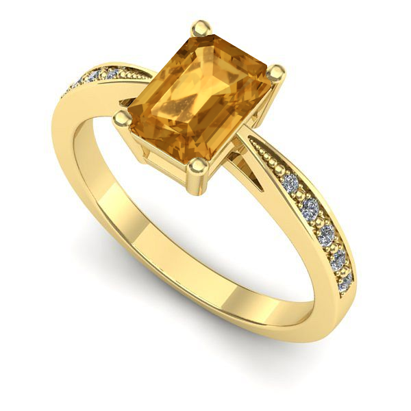 Inel de logodna din aur galben cu citrin