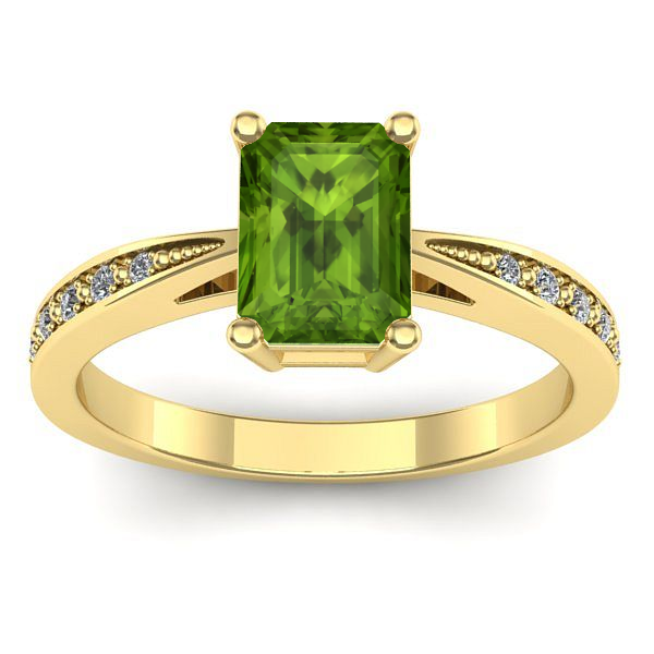 Inel logodna cu peridot dreptunghiular