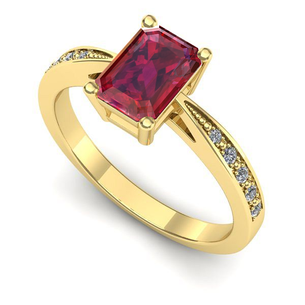 Inel din aur galben cu rubin