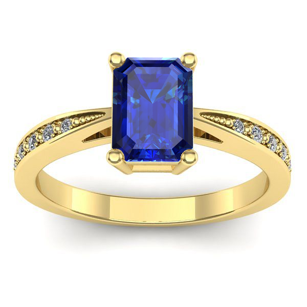 Inel logodna cu safir dreptunghiular