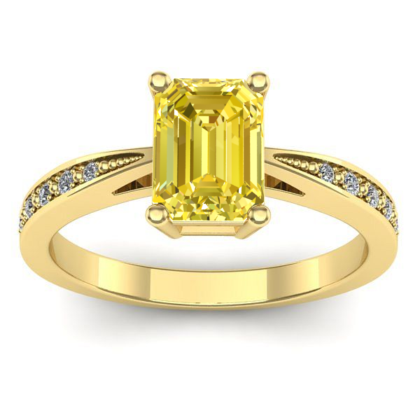 Inel de logodna cu safir galben dreptunghiular