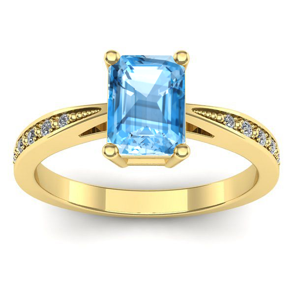 Inel cu topaz blue dreptunghiular