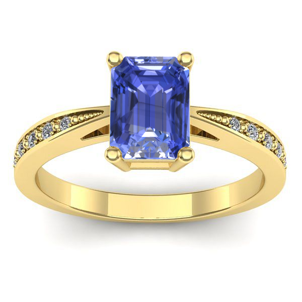 Inel logodna cu tanzanit dreptunghiular
