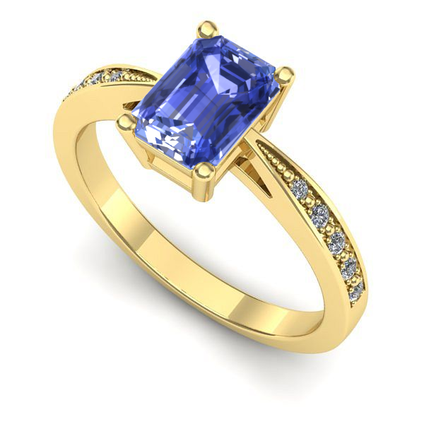 Inel din aur galben cu tanzanit