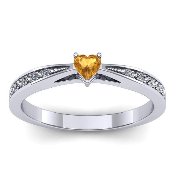 Inel de logodna cu citrin inima