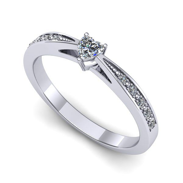 Inel de logodna din aur alb cu diamant