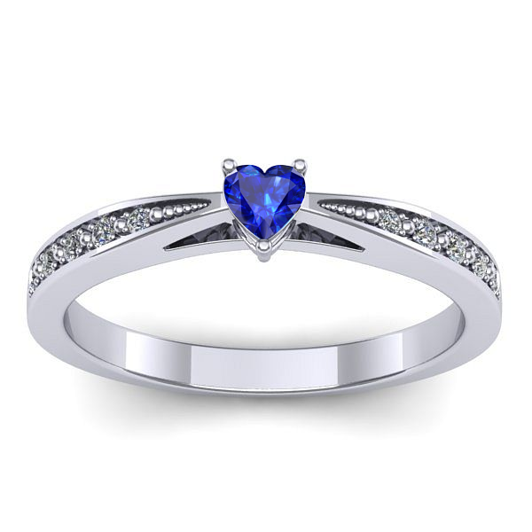 Inel logodna cu safir inima