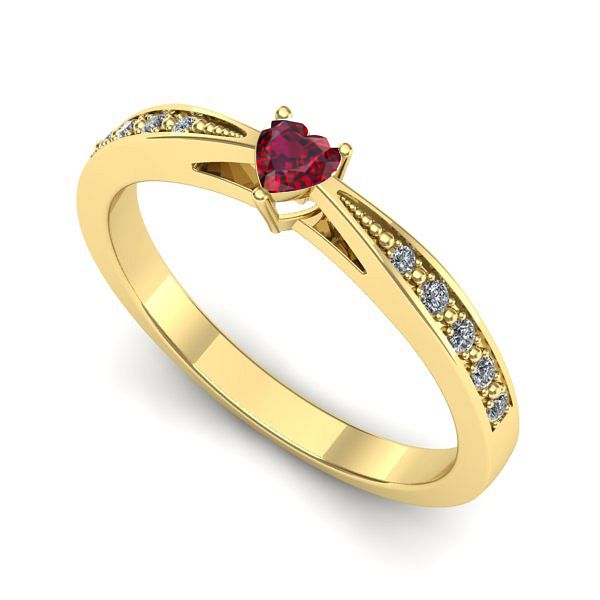 Inel din aur galben cu rubin