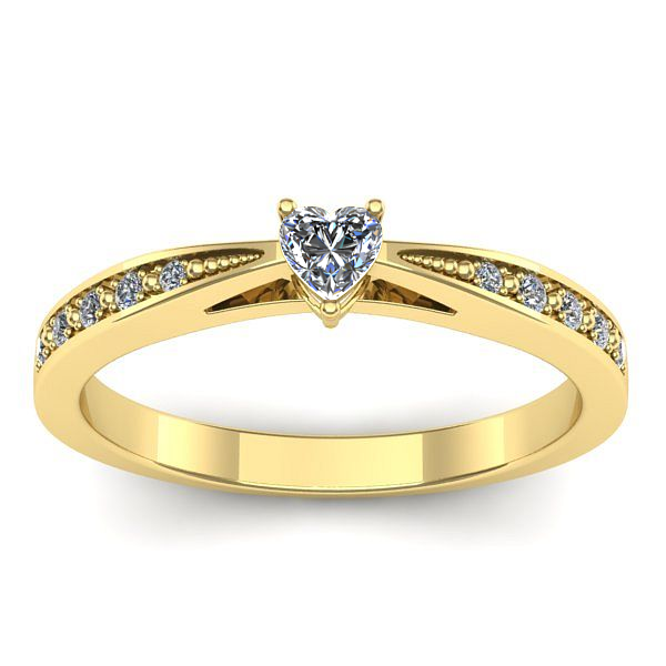 Inel de logodna cu safir alb inima