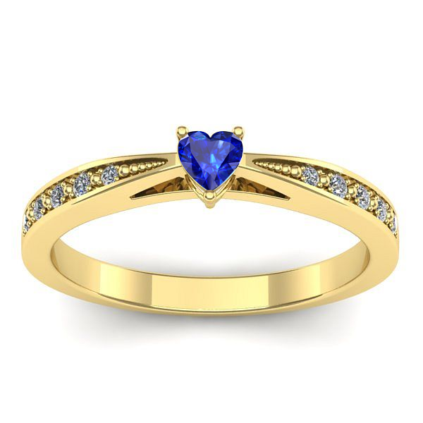 Inel cu safir inima