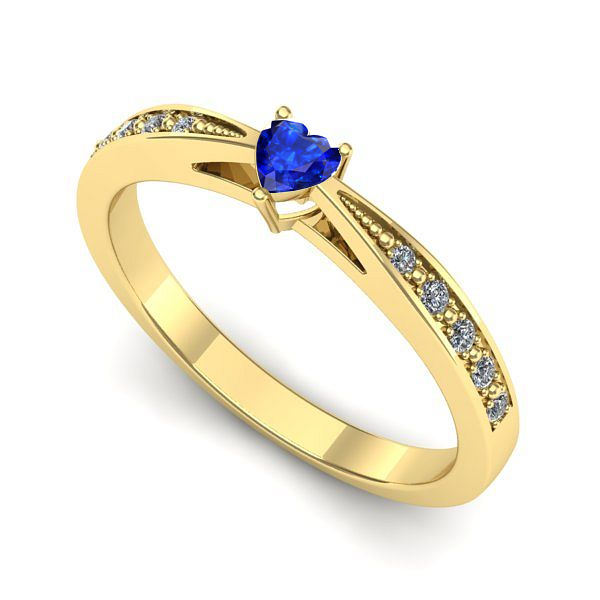 Inel din aur galben cu safir