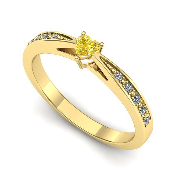 Inel din aur galben cu safir galben