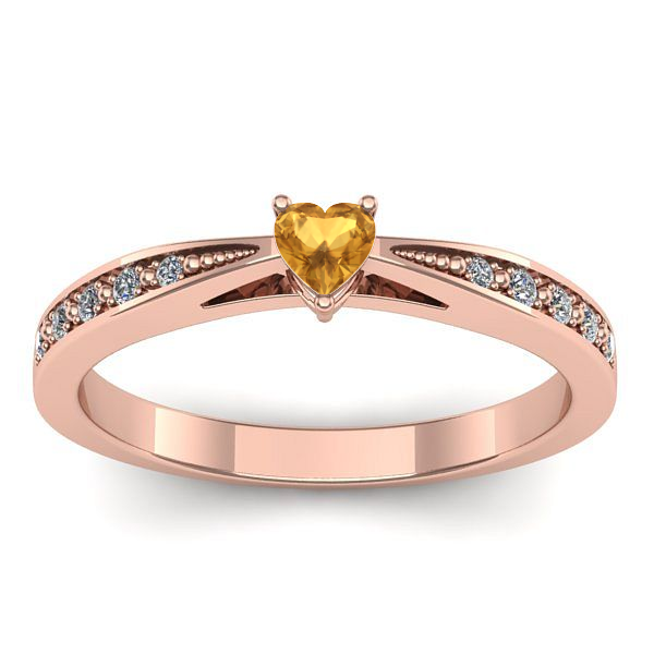 Inel de logodna cu citrin inima